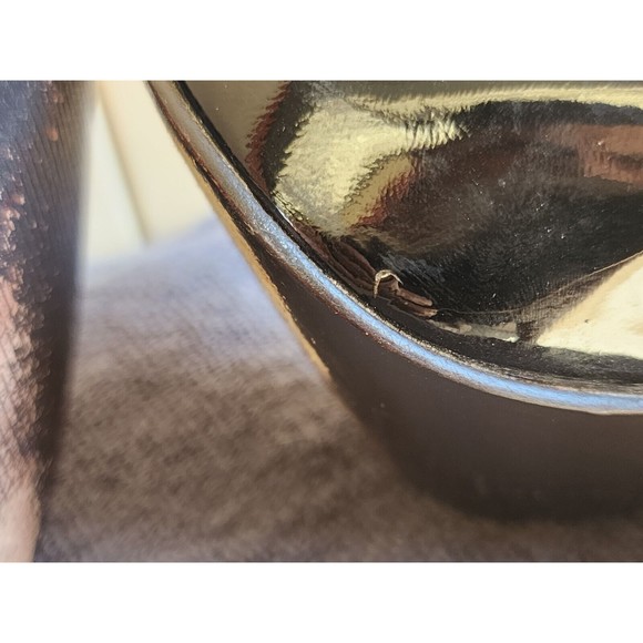 Steven Madden Women's Sumee Pump Size 7.5 Black Brown Cognac Patent Leather - Picture 11 of 11